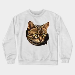 Exotic Bengal Cat Sticker - Premium Quality Crewneck Sweatshirt